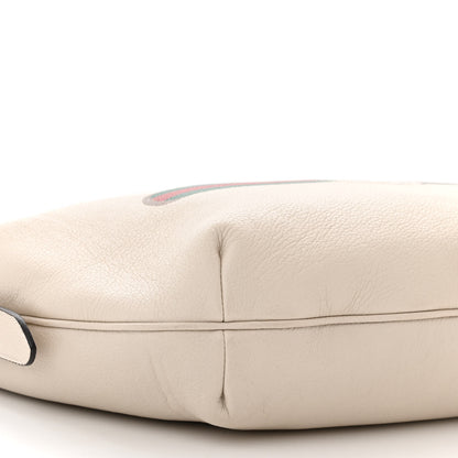 Gucci Grained Calfskin Logo Half Moon Hobo White 9 of 13