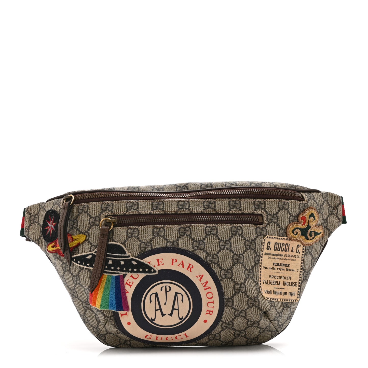 GG Supreme Monogram Courrier Belt Bag  Beige New Acero