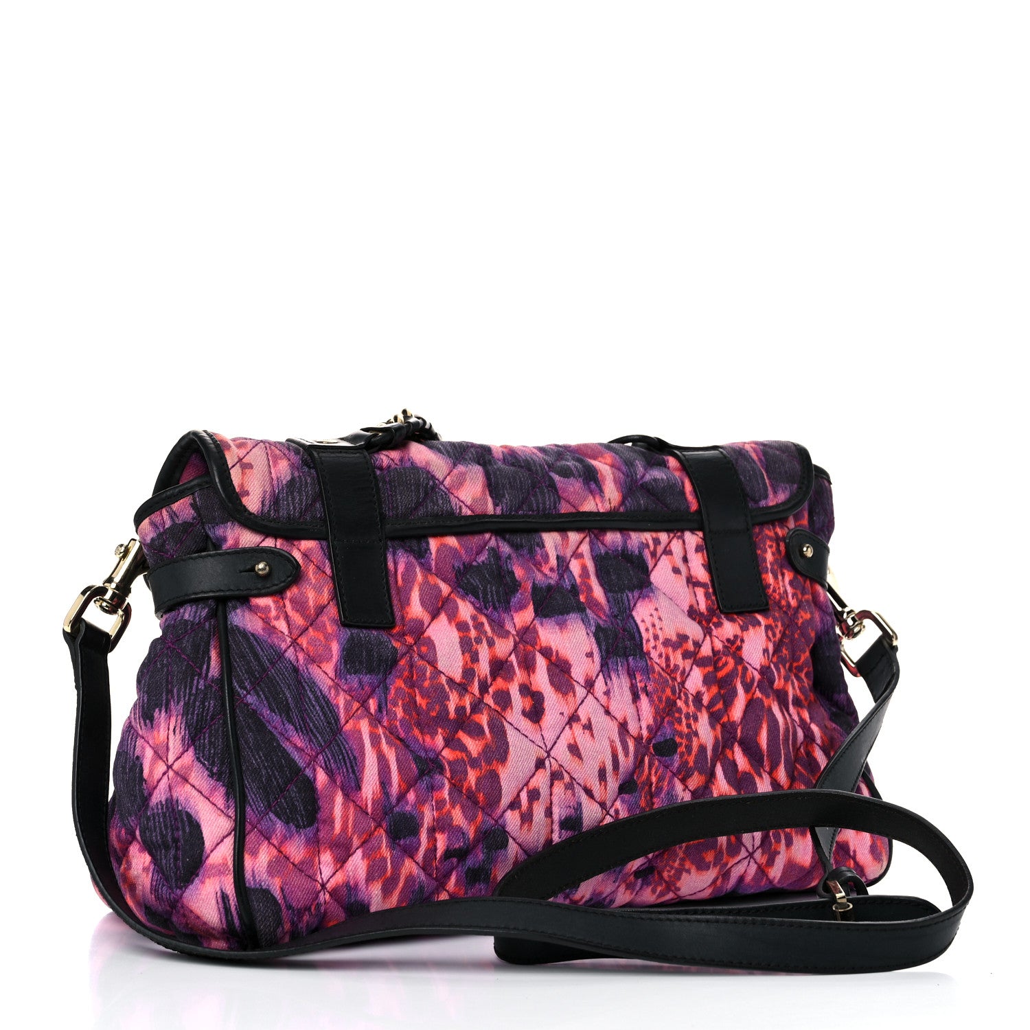 Mulberry Denim Alexa Quilted Loopy Leopard Print Purple Red 3 of 21