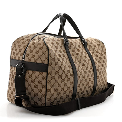 Gucci Monogram Dollar Calfskin Boston Duffle Bag Beige Ebony Testa di Moro Marrone Scuro 2 of 13