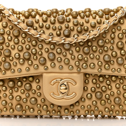Chanel Lambskin Pearls Flap Gold 9 of 19