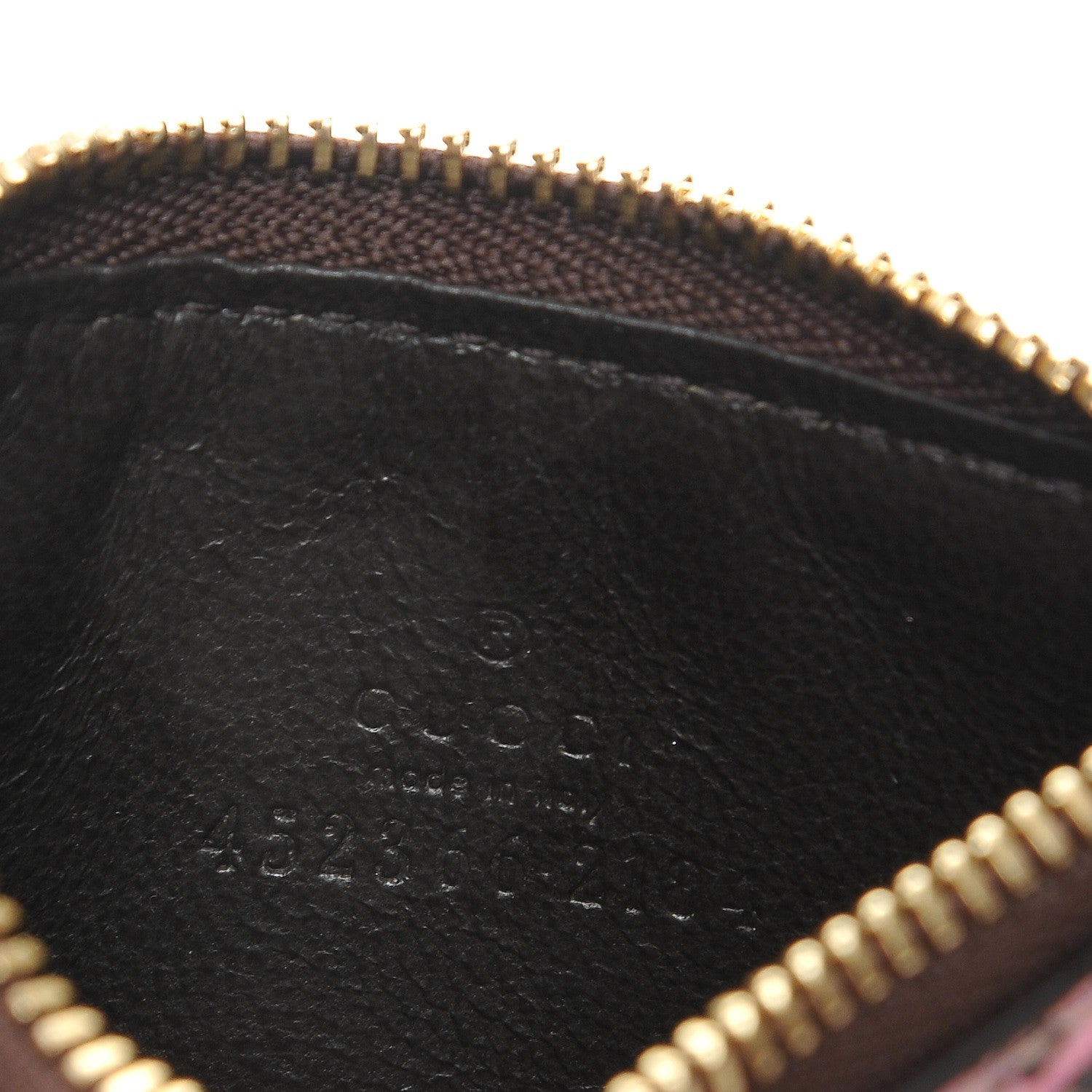Gucci GG Supreme Monogram Bengal Coin Case Card Holder Beige Crop Pink New Acero 6 of 7