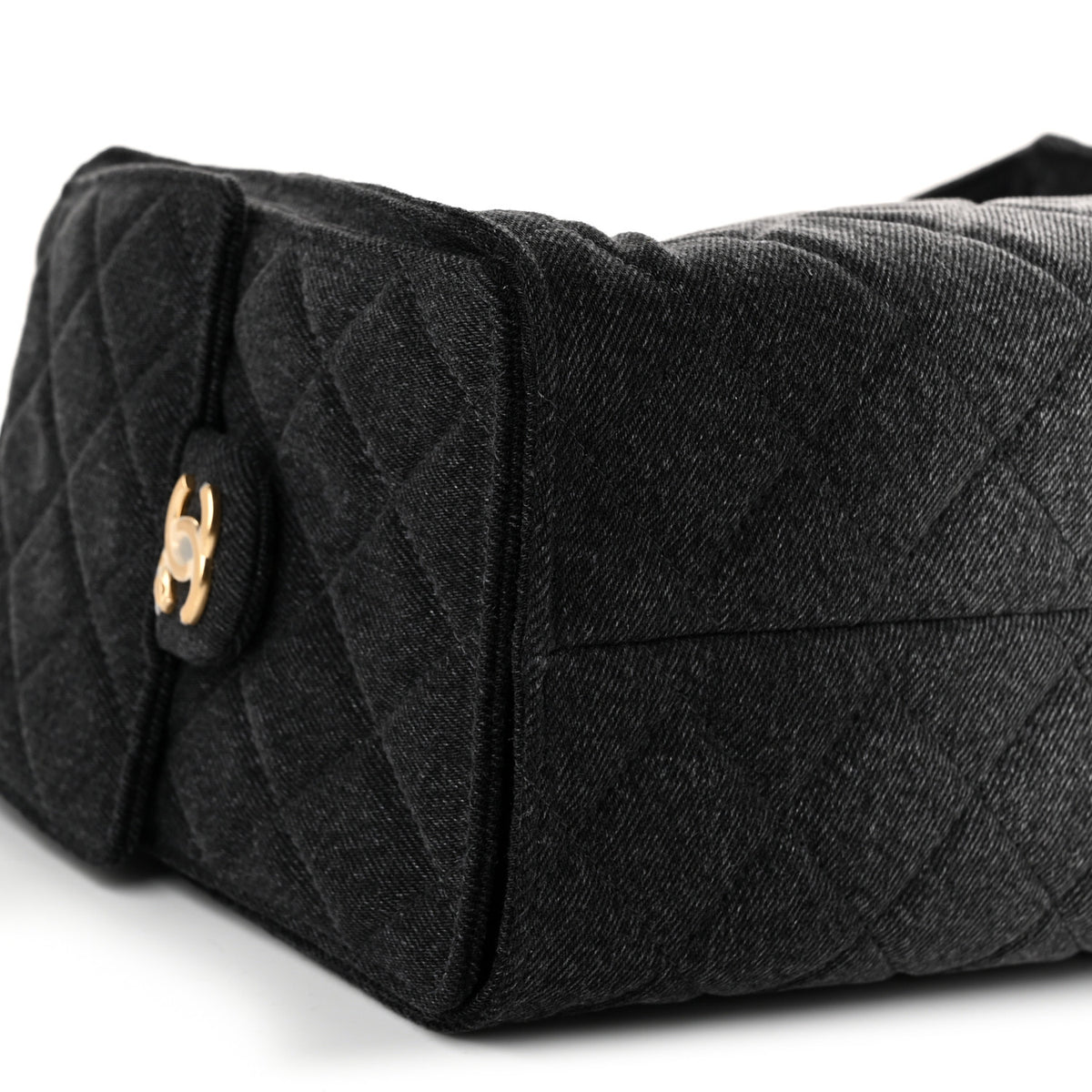 Chanel Washed Denim Quilted Small Chanel 25 Handbag Black 9 of 10