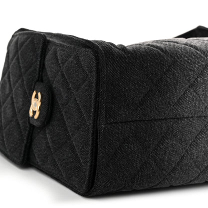 Chanel Washed Denim Quilted Small Chanel 25 Handbag Black 9 of 10