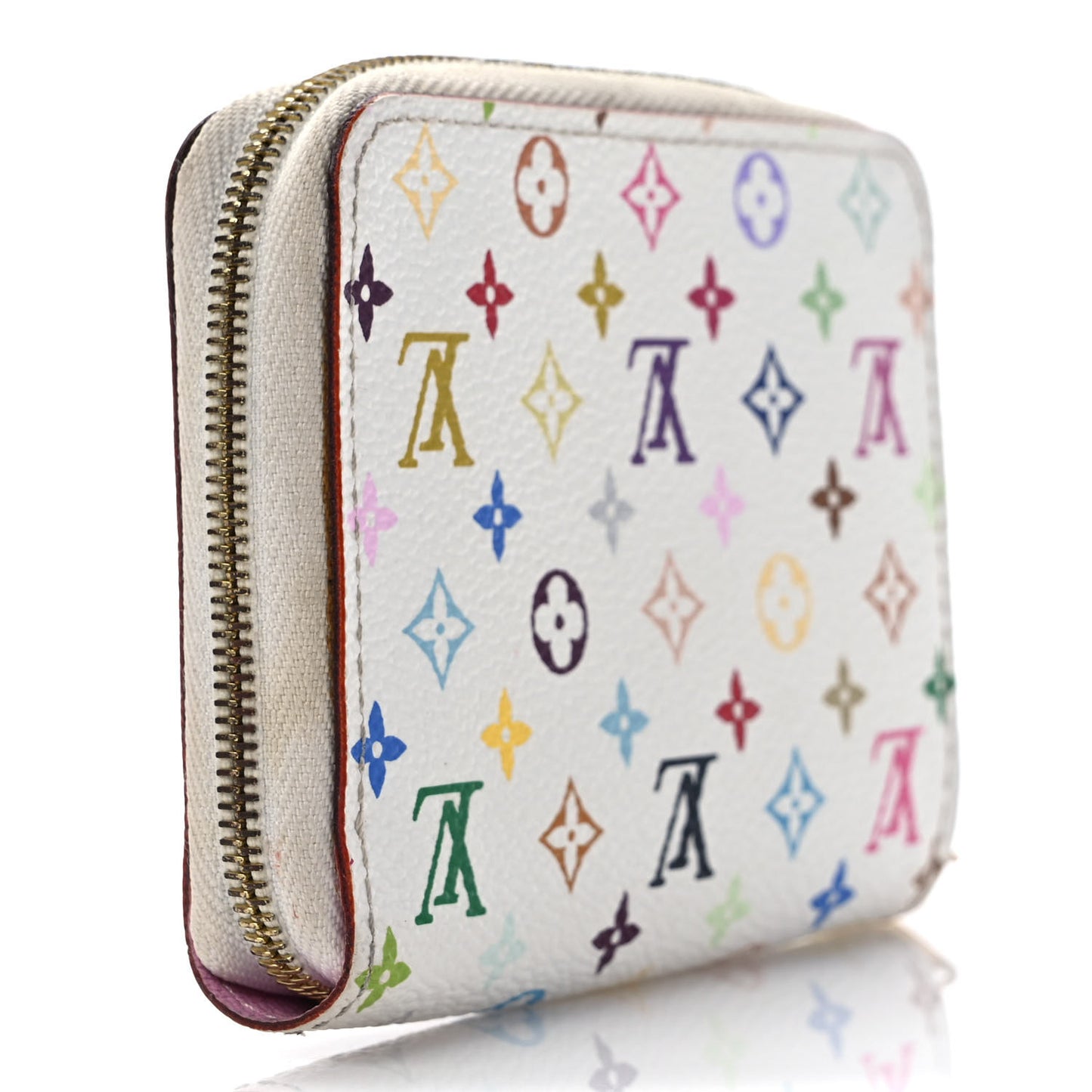 Monogram Multicolor Zippy Coin Purse Wallet White Litchi