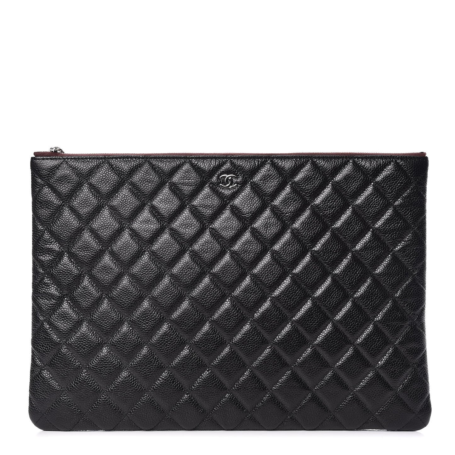 Caviar Quilted Large Cosmetic Case Black