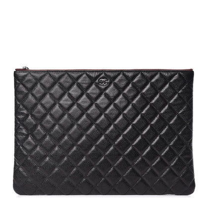 Chanel Caviar Quilted Large Cosmetic Case Black 1 of 10