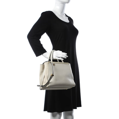 Fendi Vitello Elite Flamingo Petite 2Jours Tote Latte Bianco 2 of 13