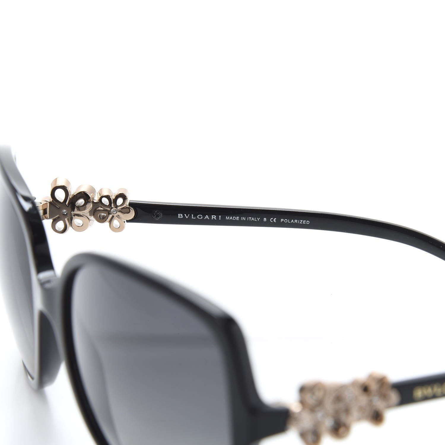 Bulgari Crystal Flower 8120-B Sunglasses Black 5 of 8