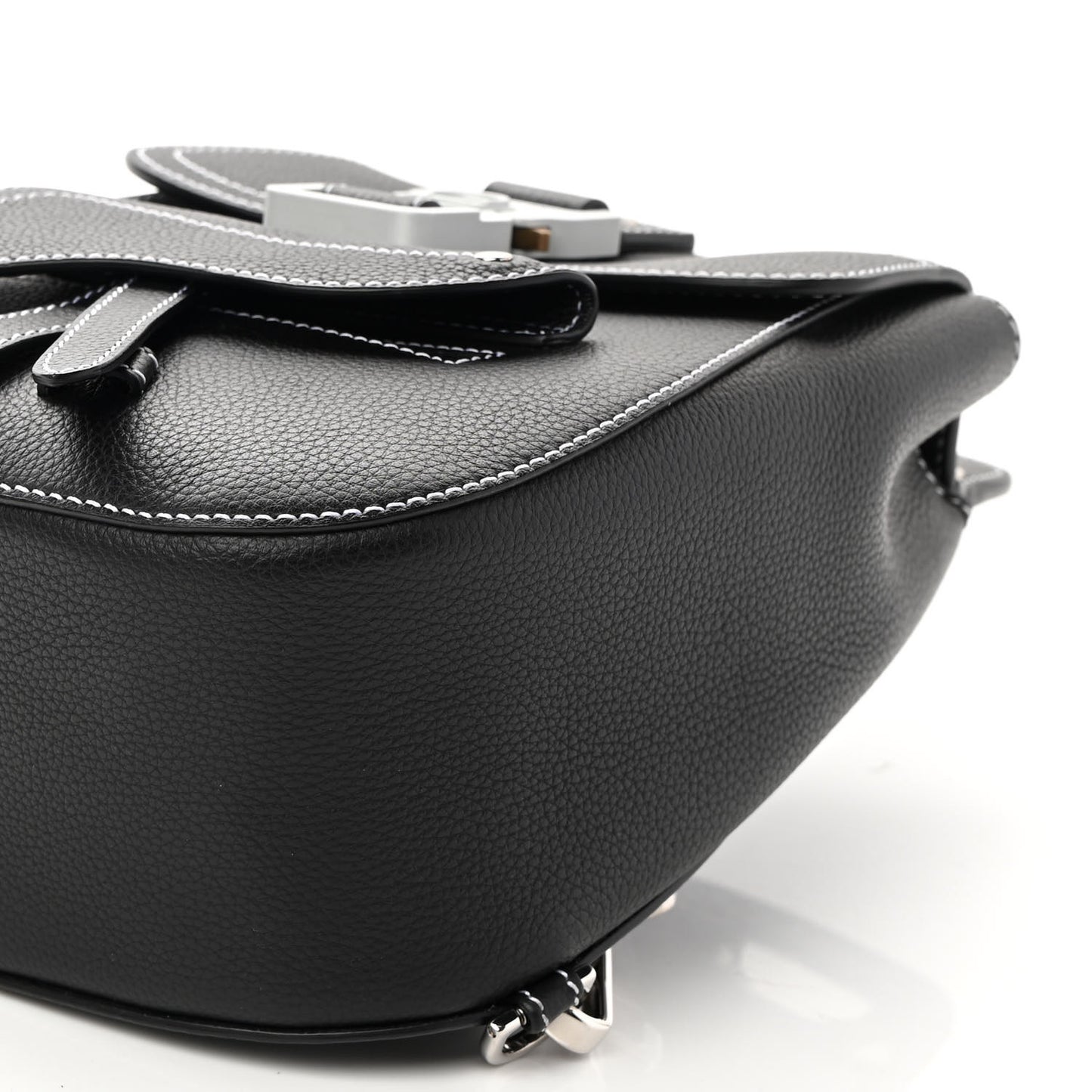 Grained Calfskin Mini Gallop Sling Bag Black