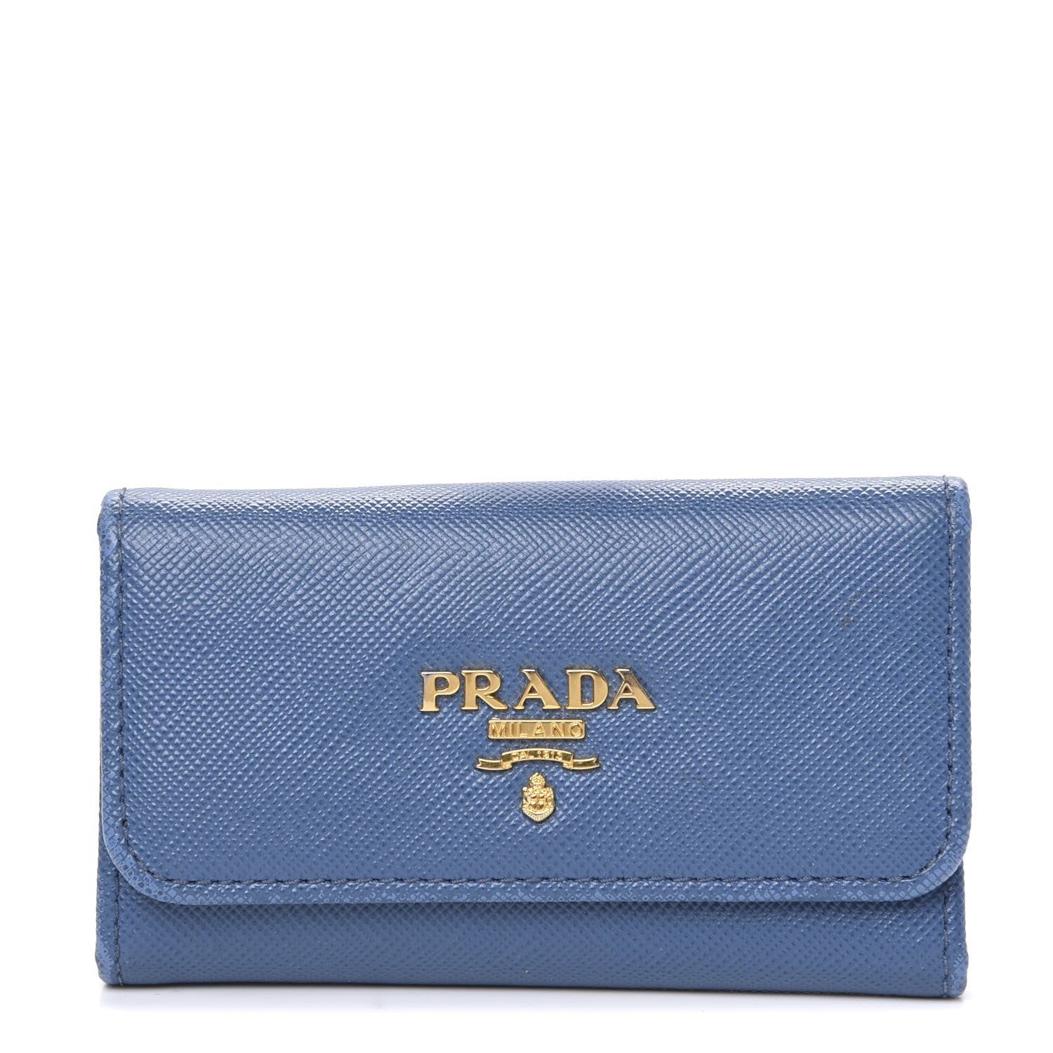Prada Saffiano Metal 6 Key Holder Cobalto 1 of 8