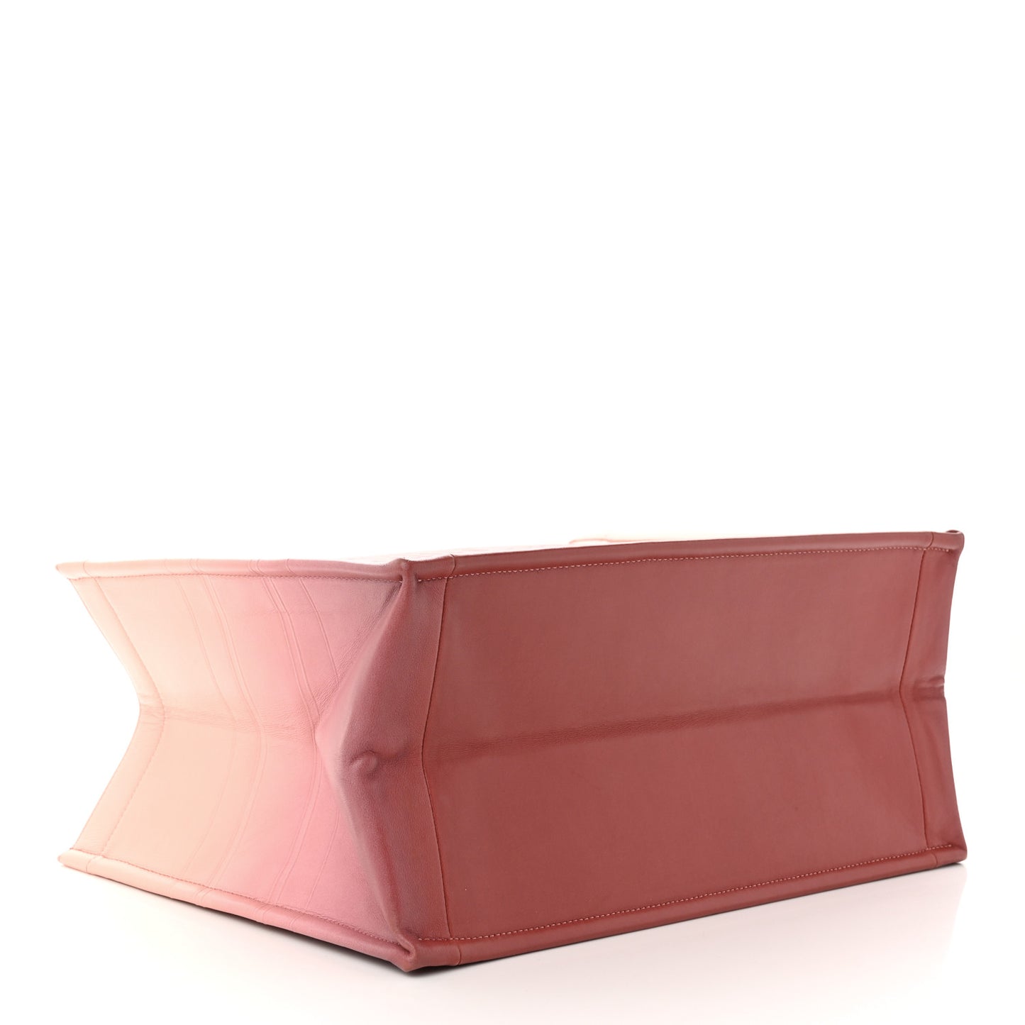 Gradient Smooth Calfskin Embossed Medium Book Tote Pink
