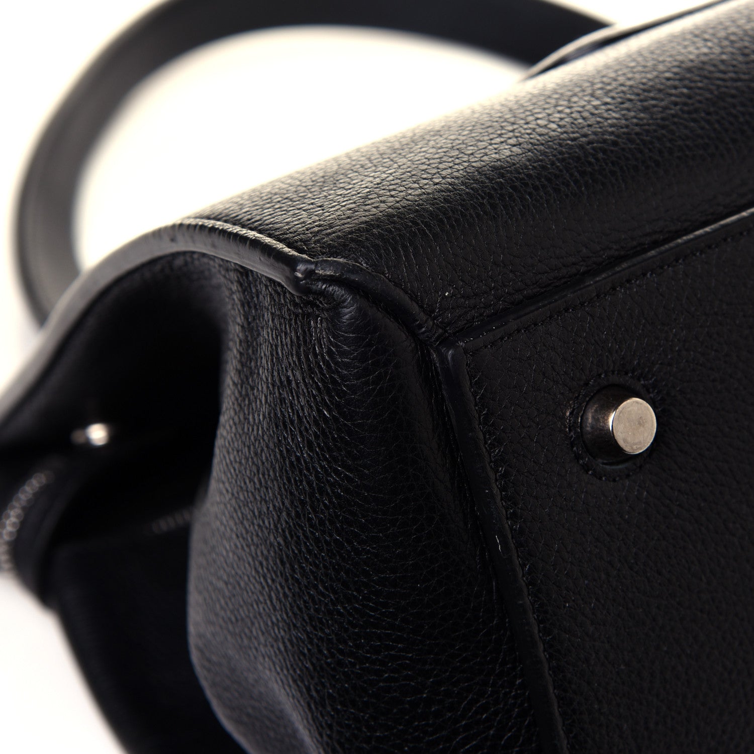Celine Grained Calfskin Medium Edge Shoulder Bag Black 10 of 12