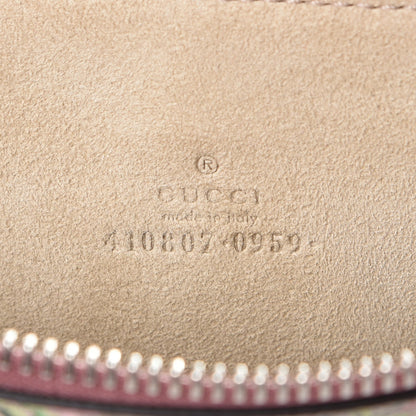 Gucci GG Supreme Monogram Blooms Suede Large Zip Pouch Beige Multicolor Dry Rose 6 of 9