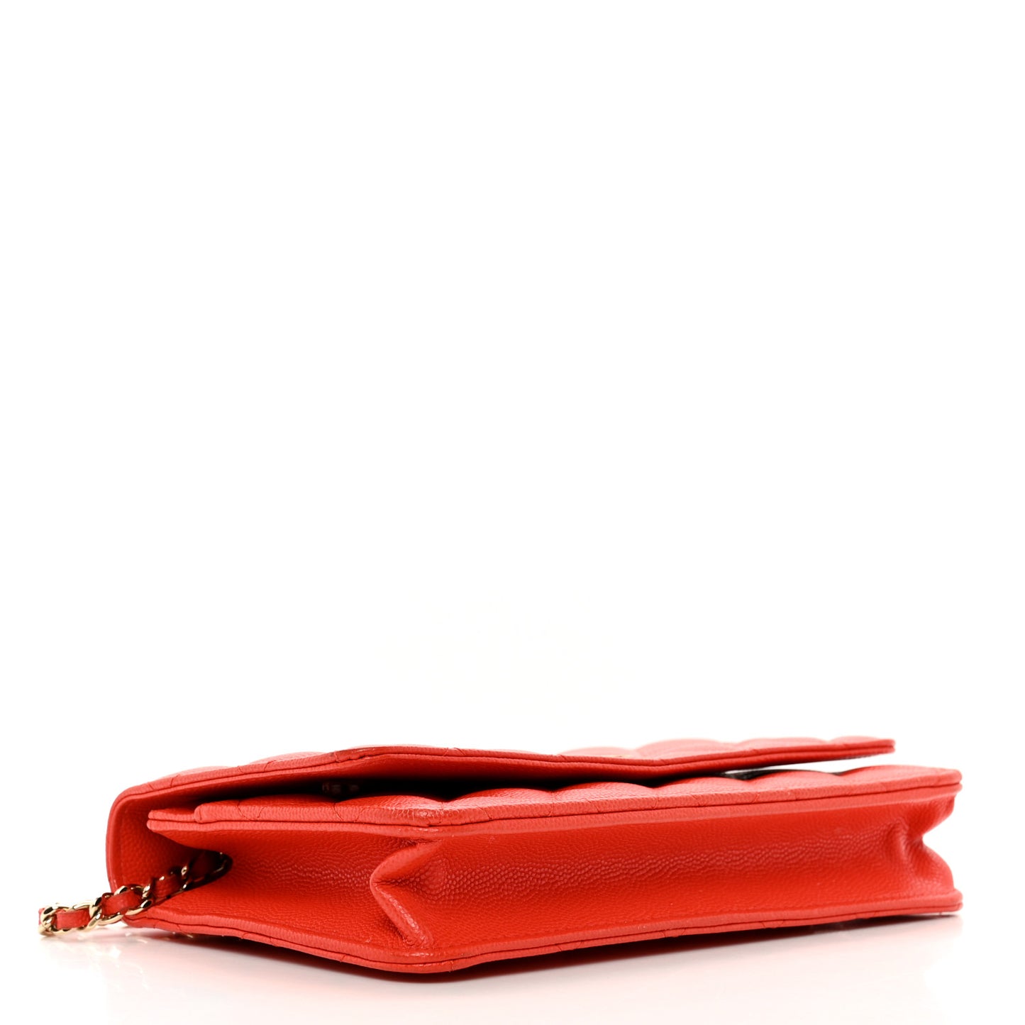 Caviar Quilted Wallet on Chain WOC Orange