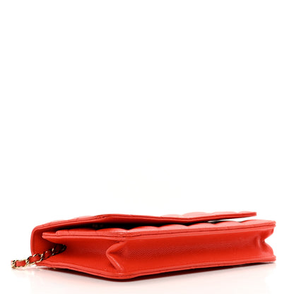 Chanel Caviar Quilted Wallet on Chain WOC Orange 4 of 12