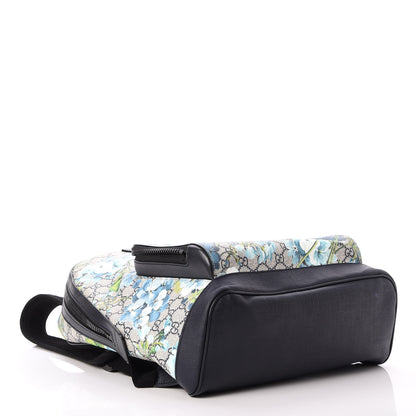 Gucci GG Supreme Monogram Blooms Medium Day Backpack Beige Blue Navy 4 of 9