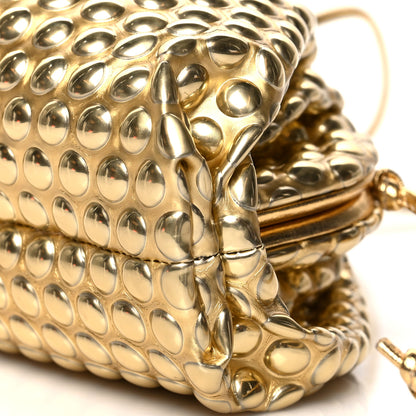 Bottega Veneta Metallic Fabric Bubble Wrap The Mini Pouch Gold 9 of 9