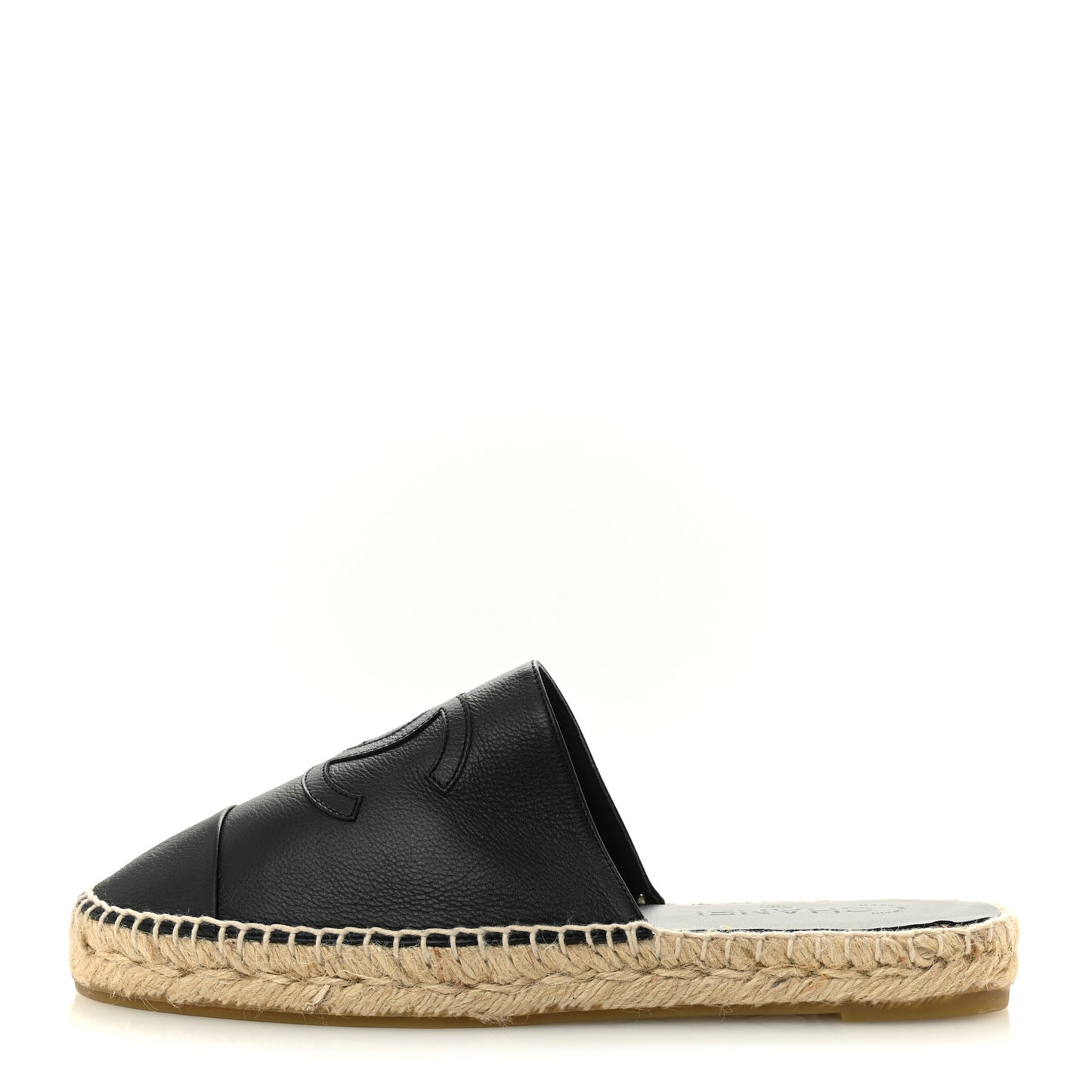 Calfskin CC Espadrille Mules 41 Black