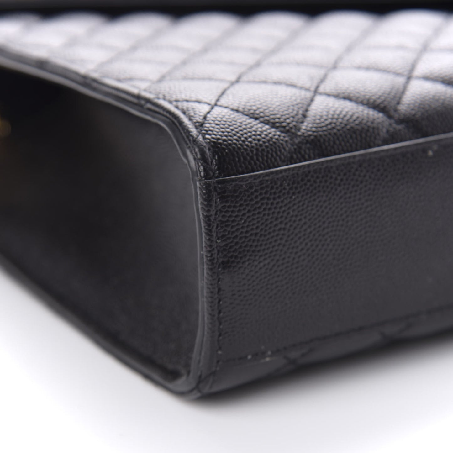 Grain De Poudre Textured Mixed Matelasse Large Triquilt Monogram Satchel Black