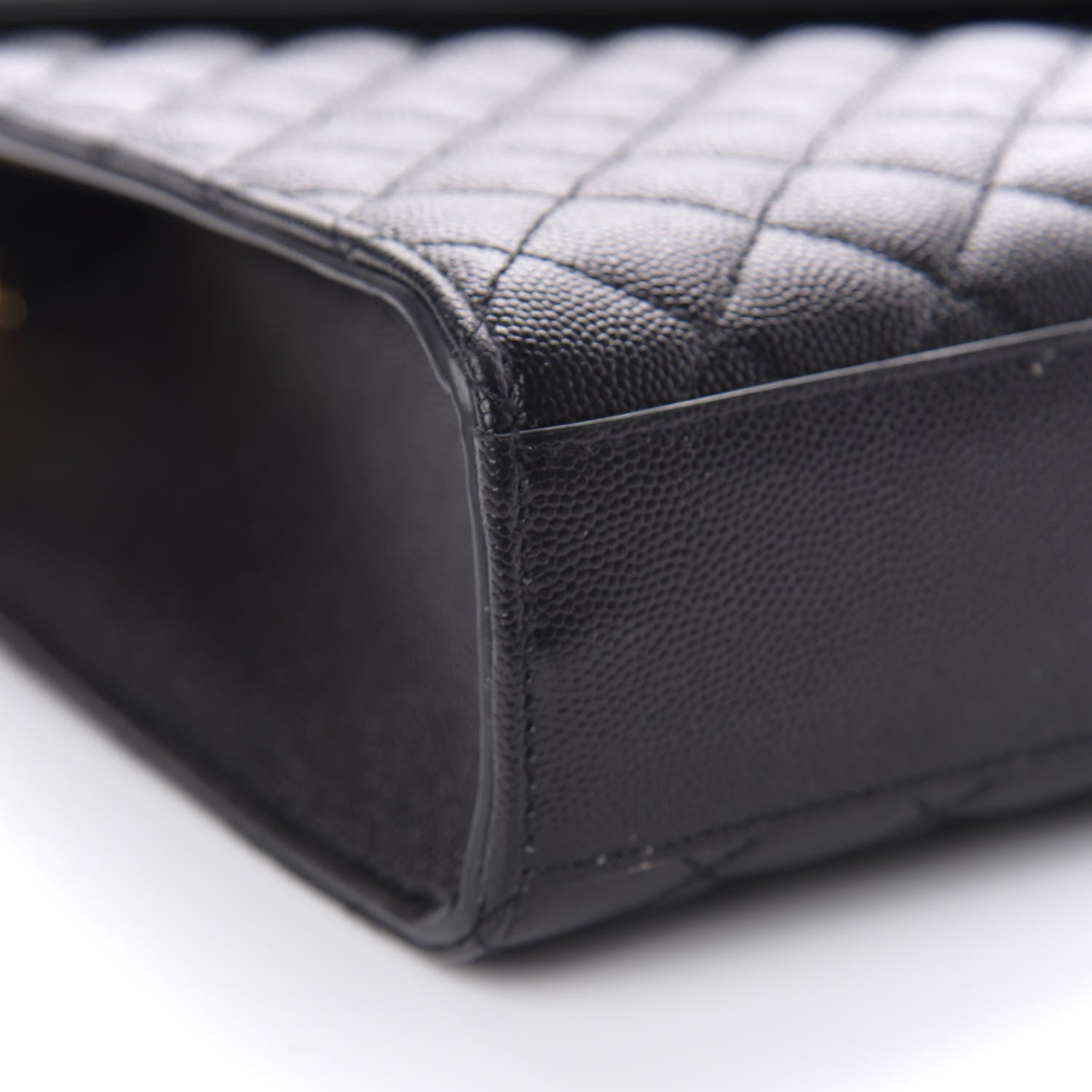 Saint Laurent Grain De Poudre Textured Mixed Matelasse Large Triquilt Monogram Satchel Black 8 of 10
