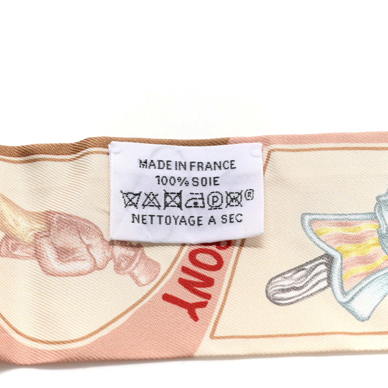 Hermes Silk Funny Ice Cream Twilly Beige Cream Vert 5 of 6
