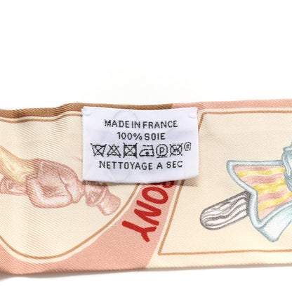 Hermes Silk Funny Ice Cream Twilly Beige Cream Vert 5 of 6