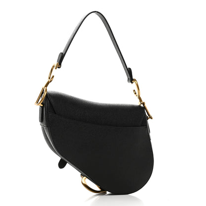 Christian Dior Grained Calfskin Saddle Bag Black 3 of 9