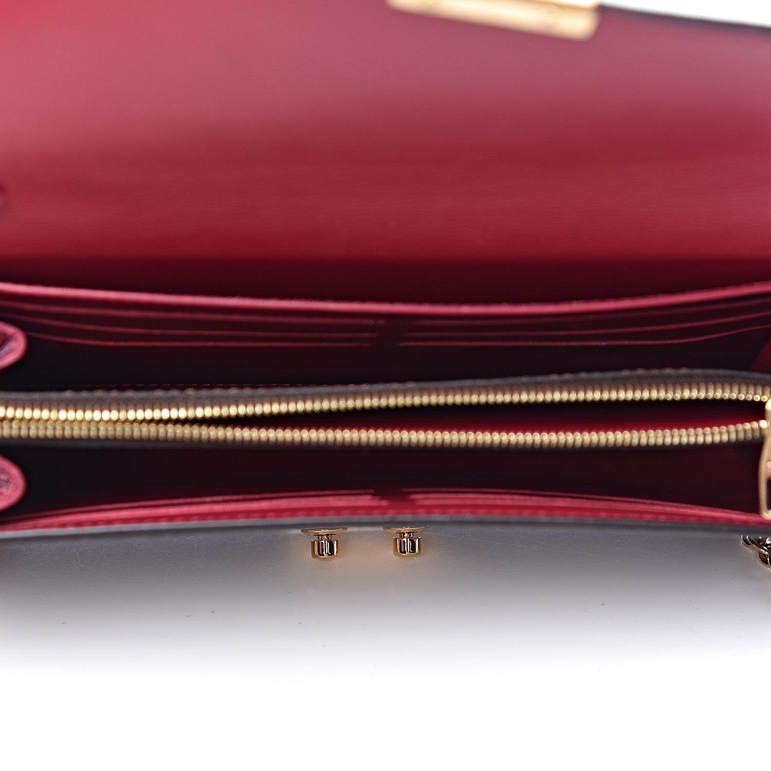 Louis Vuitton Damier Ebene Croisette Chain Wallet Scarlet 5 of 11