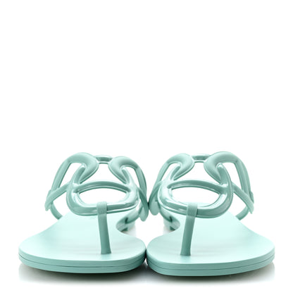 Hermes Rubber Womens Egerie Sandals 41 Vert Embrun 3 of 9