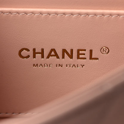 Chanel Lambskin Quilted Mini CC Crystal Logo Chain Flap Pink 6 of 11
