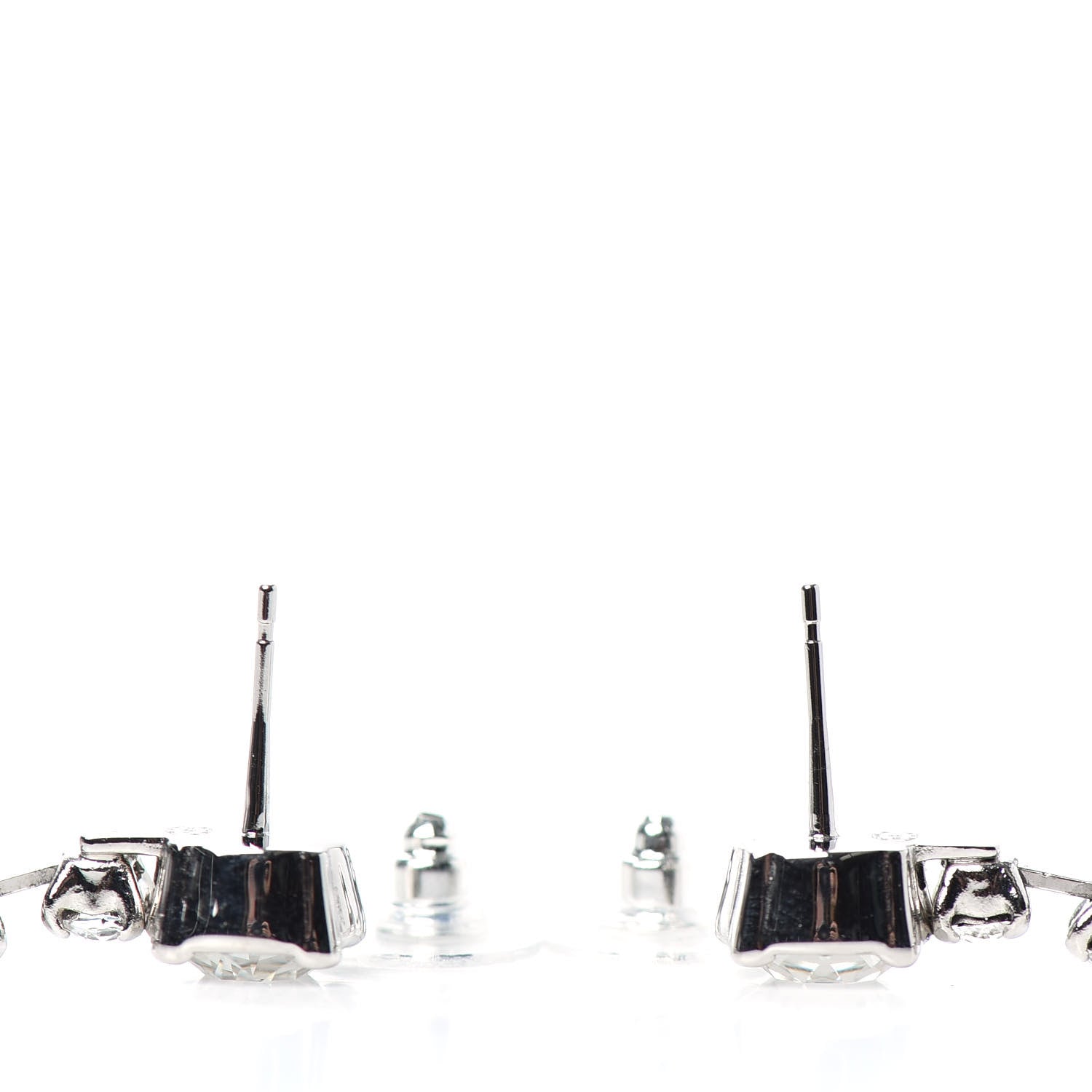 Chanel Crystal Starfall Drop CC Earrings Silver 3 of 4
