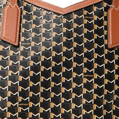 Moynat Calfskin Canvas M Tote PM Brown 8 of 10