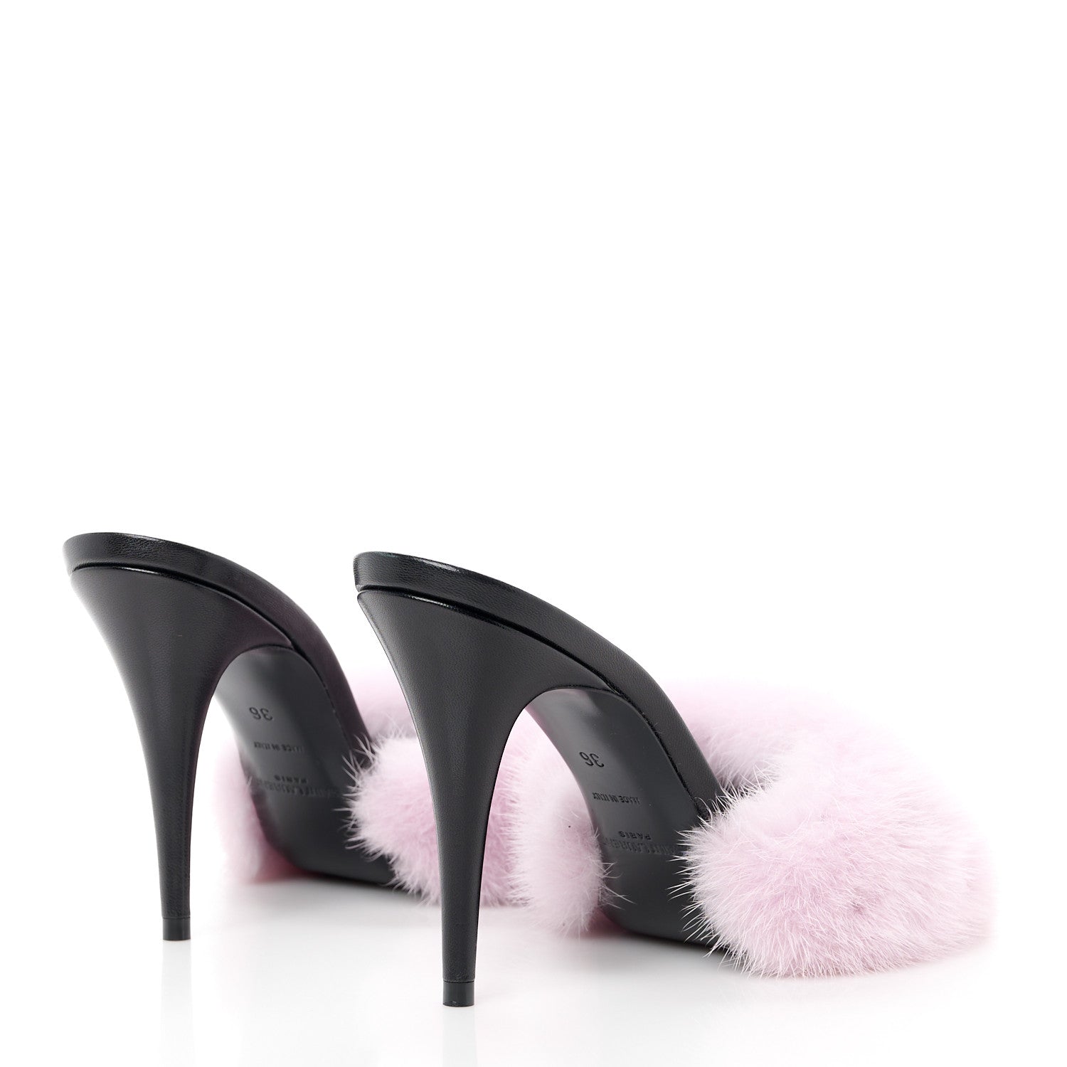 Saint Laurent Mink Calfskin Roy Mule Sandals 36.5 Rose Love 4 of 7