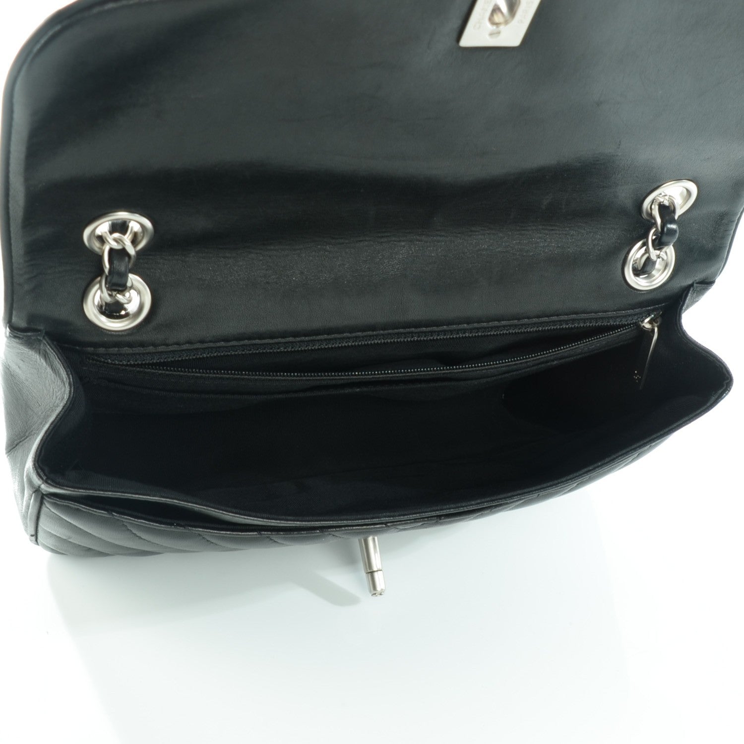 Chanel Lambskin Chevron Medium Leo Lion Flap Black 8 of 8
