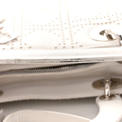 Christian Dior Lambskin Studded Cannage Medium Lady Dior White 13 of 13