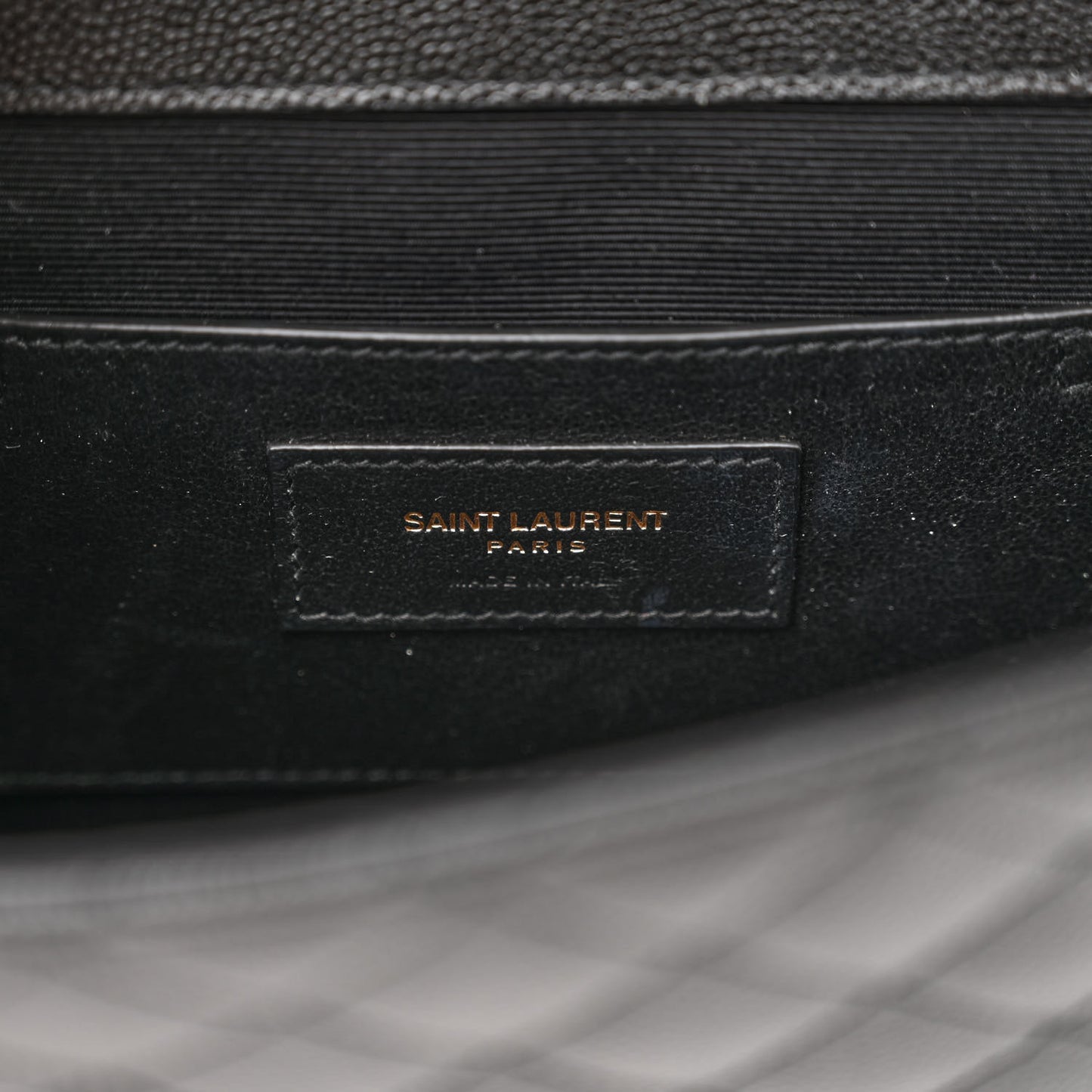 Grain De Poudre Textured Mixed Matelasse Triquilt Small Monogram Satchel Black