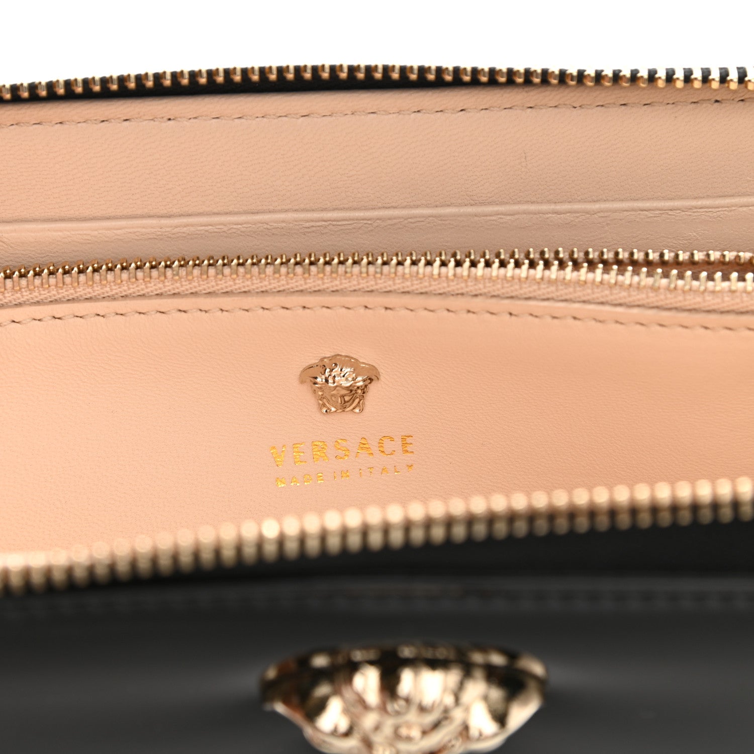 Versace Patent Palazzo Medusa Zip Around Wallet Black 6 of 6