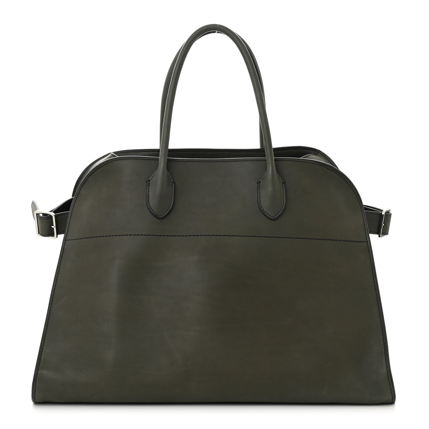 The Row Polished Saddle Calfskin Soft Margaux 15 Koala Grey 1 of 9