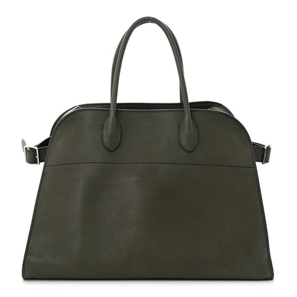 The Row Polished Saddle Calfskin Soft Margaux 15 Koala Grey 1 of 9