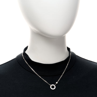 Cartier 18K White Gold 2 Diamond LOVE Necklace 2 of 4