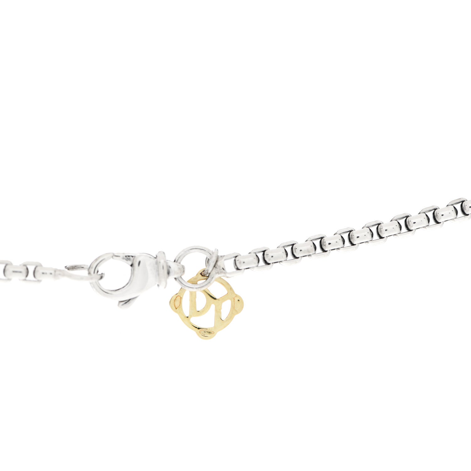 David Yurman Sterling Silver 14K Yellow Gold 2.7mm Small Box Chain Necklace 18" 4 of 5