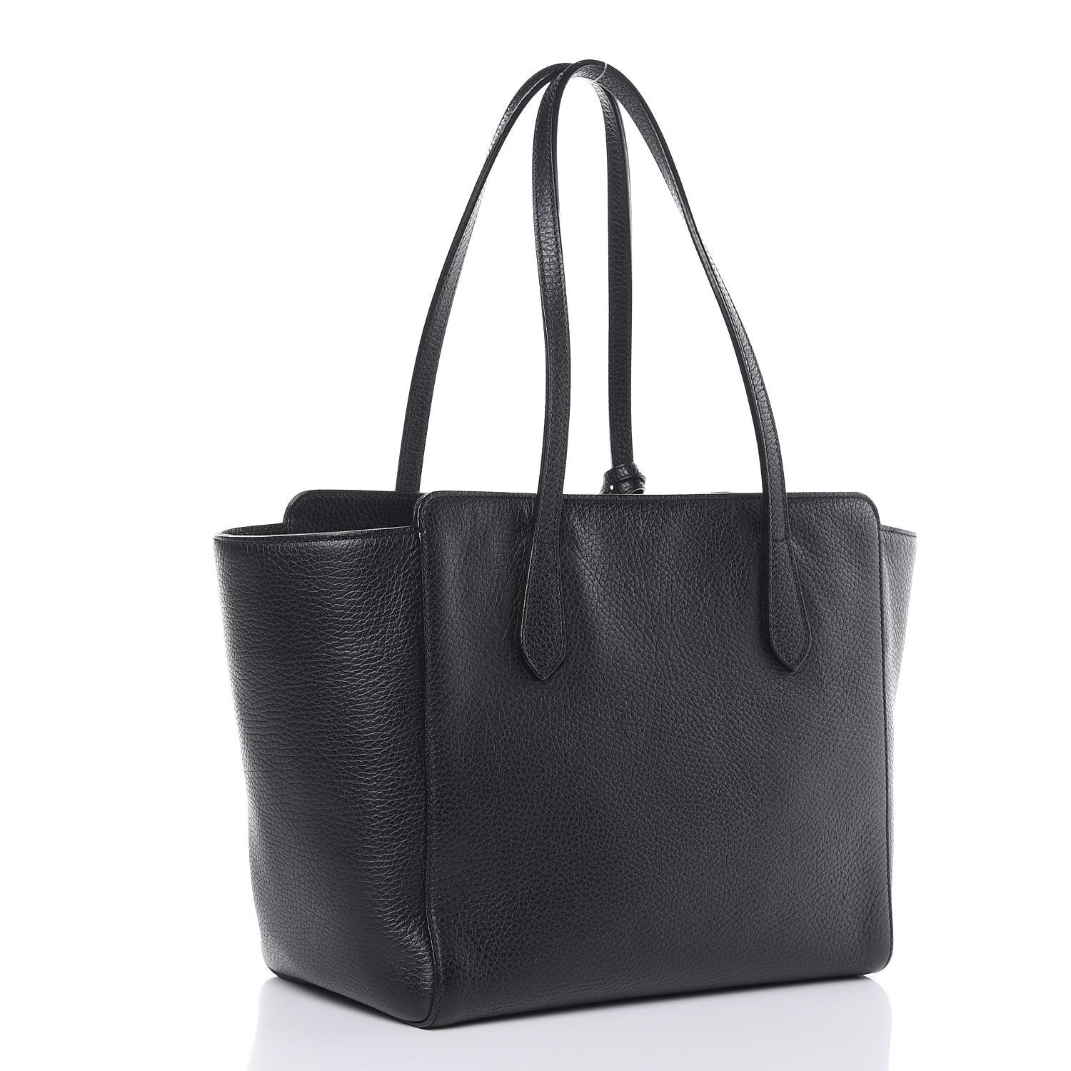 Gucci Pebbled Calfskin Small Swing Tote Black 3 of 9