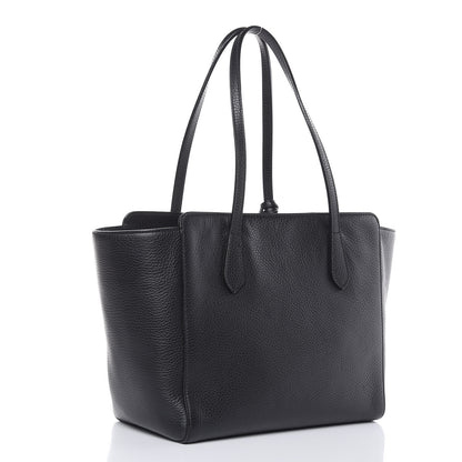Gucci Pebbled Calfskin Small Swing Tote Black 3 of 9