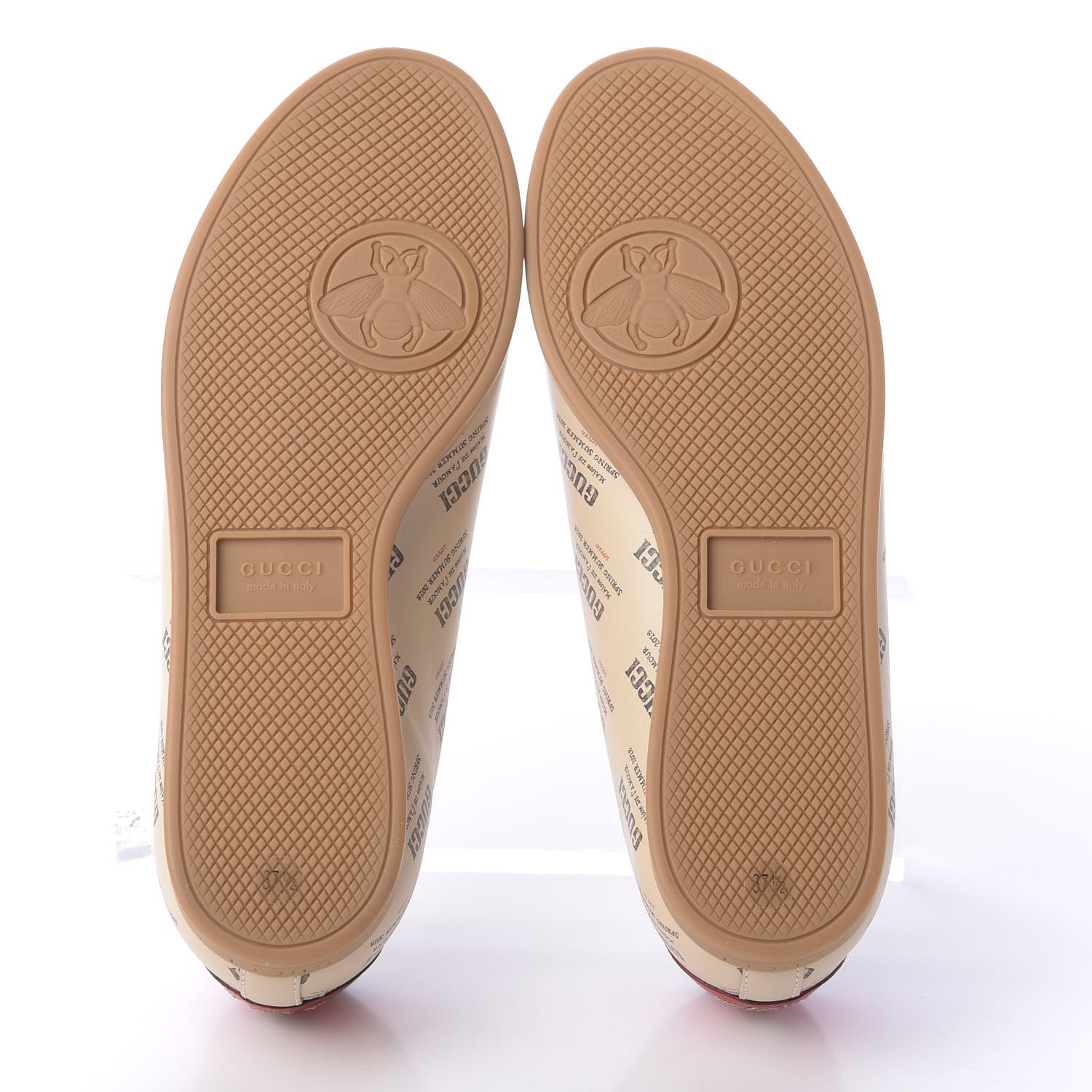 Gucci Calfskin Stamp Print Womens Falacer Sneakers 37.5 Soy 6 of 10