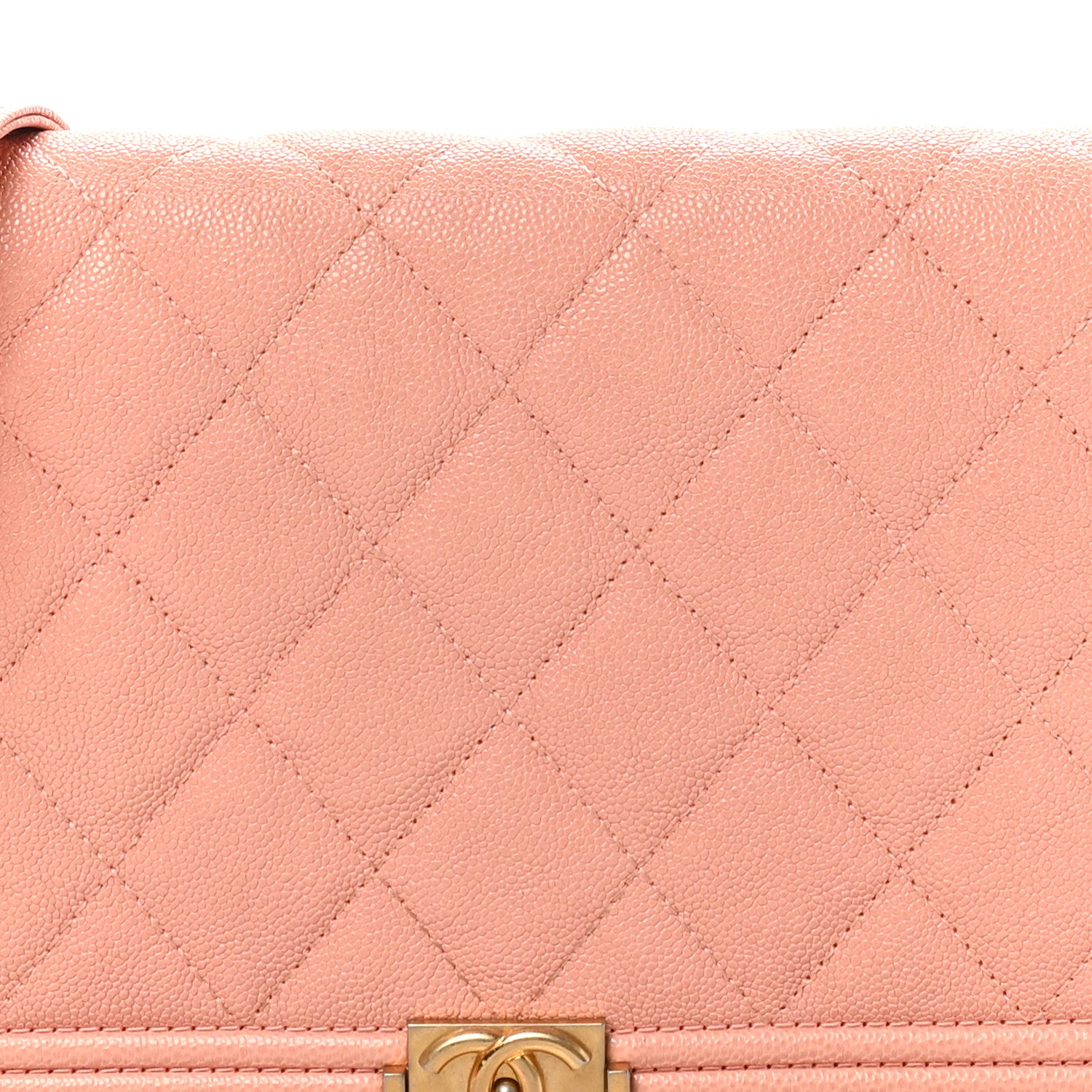Chanel Caviar Quilted Boy Wallet On Chain WOC Pink 8 of 11
