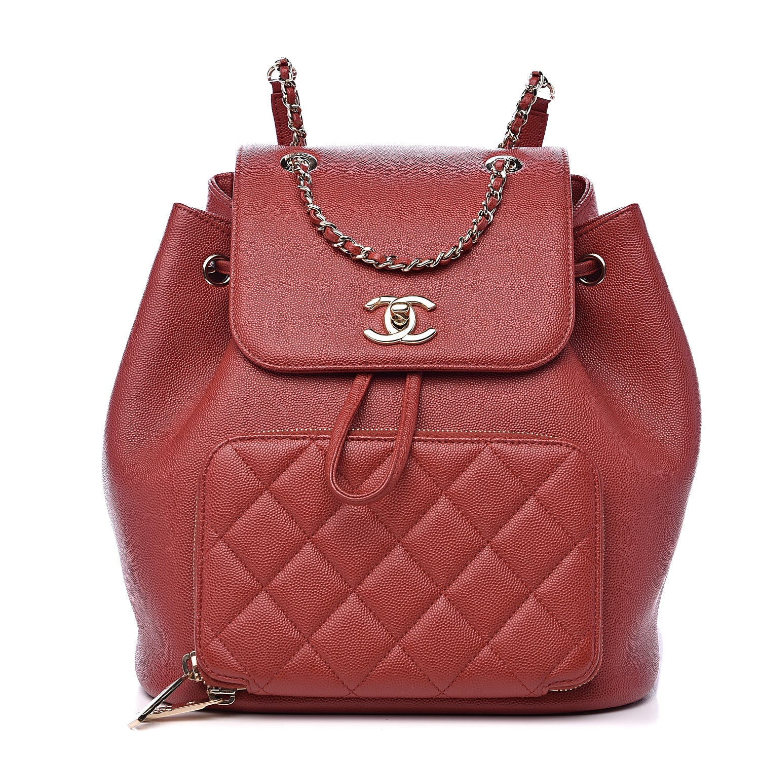 Chanel Caviar Quilted Business Affinity Backpack Dark Red 1 of 9