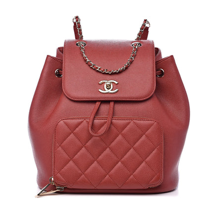 Chanel Caviar Quilted Business Affinity Backpack Dark Red 1 of 9