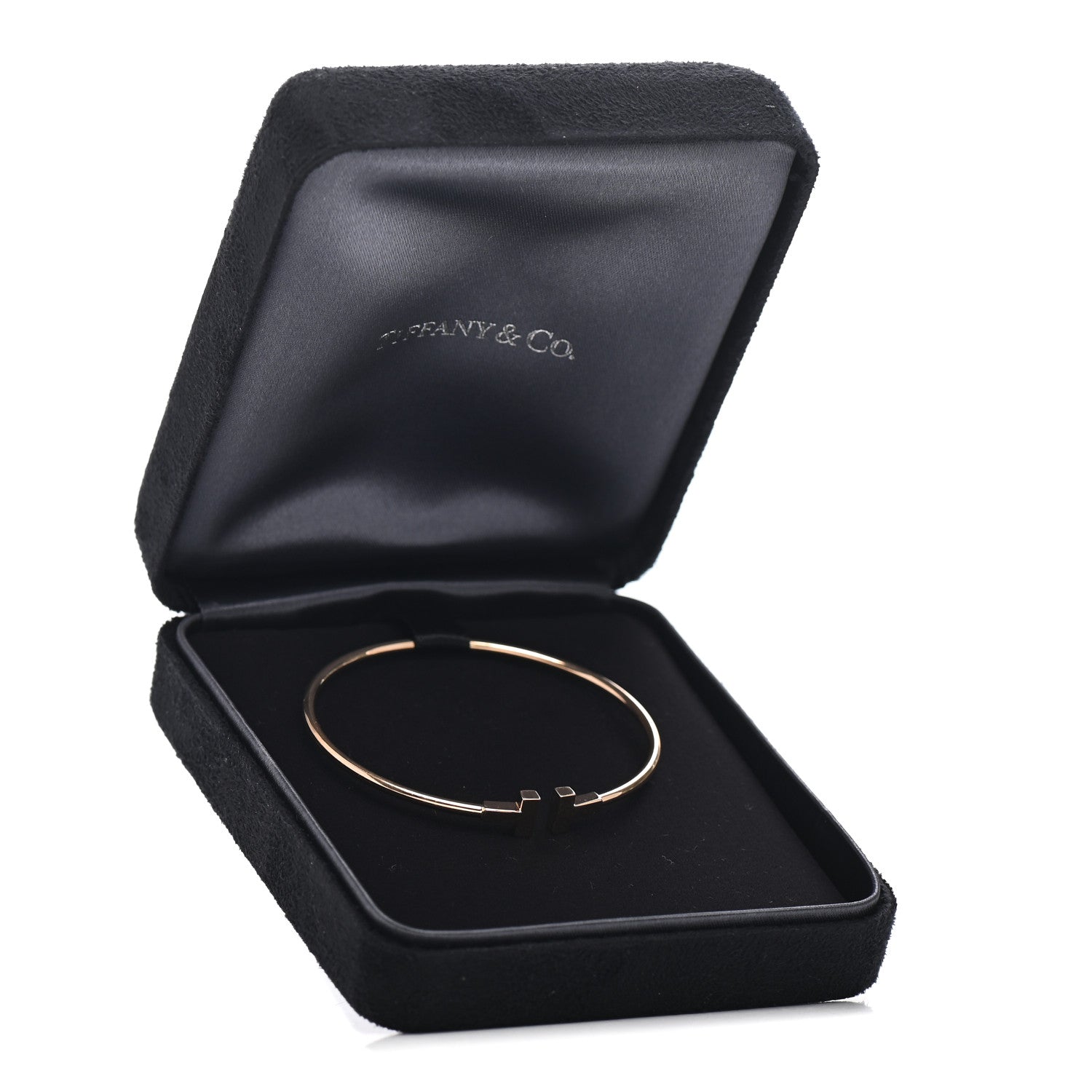 Tiffany 18K Rose Gold Narrow T Wire Bracelet 5 of 5