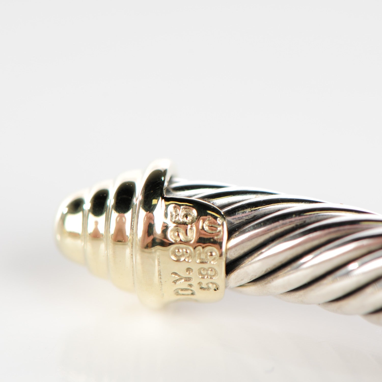 David Yurman Sterling Silver 14K Yellow Gold 5mm Cable Classics Bracelet 5 of 5